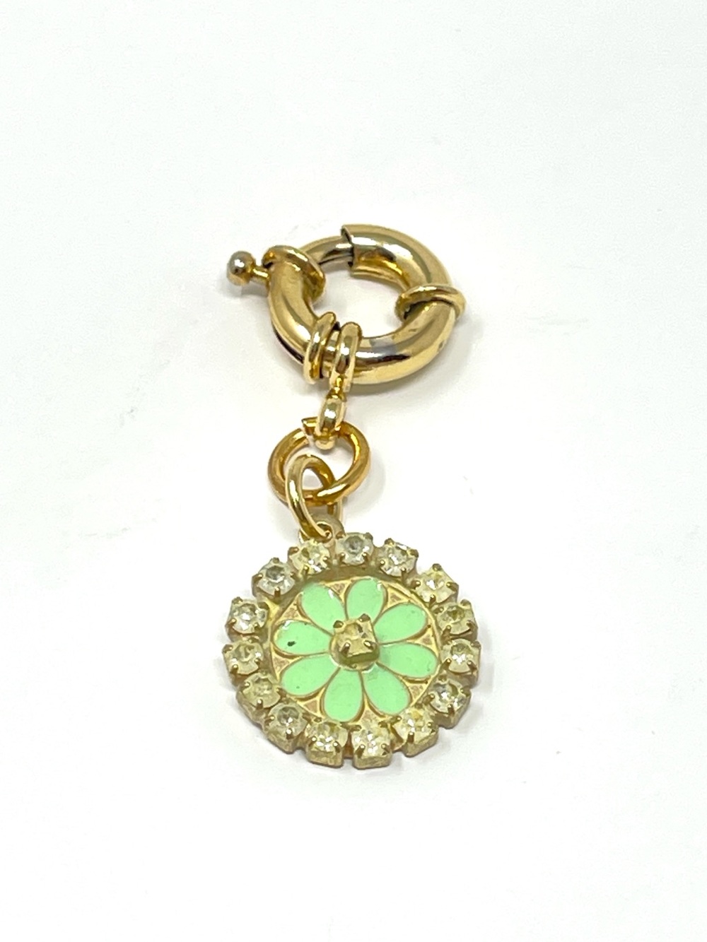 New Anthropologie Tova Daisy Crystal Charm Green